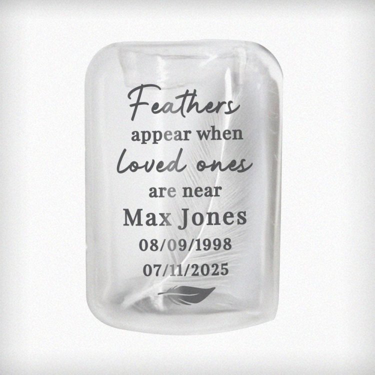 Modal Additional Images for Personalised Loved Ones Memorial Feather Tealight Holder