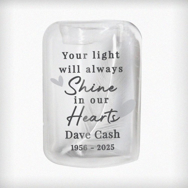 Modal Additional Images for Personalised In Our Hearts Memorial Feather Tealight Holder