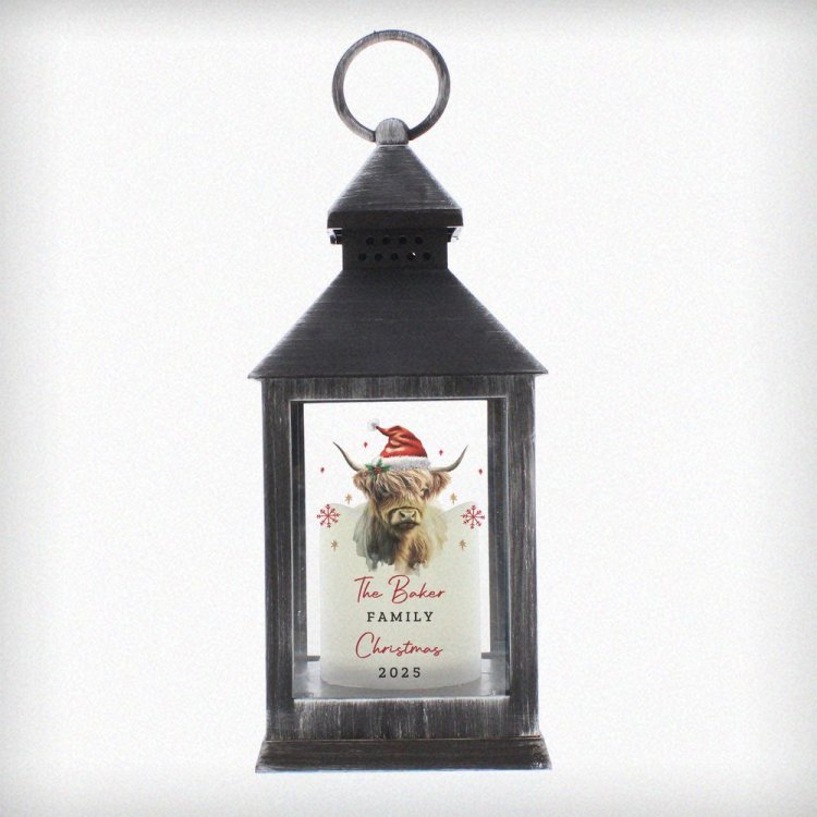 Modal Additional Images for Personalised Highland Cow Christmas LED Lantern