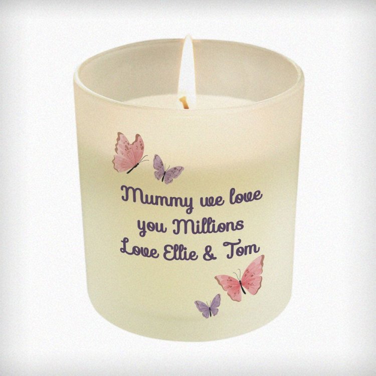 Modal Additional Images for Personalised Butterfly Frosted Candle