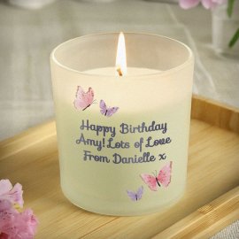 (image for) Personalised Butterfly Frosted Candle