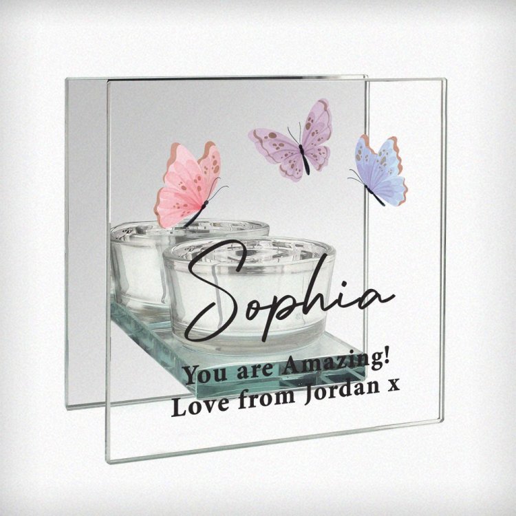 Modal Additional Images for Personalised Butterfly Mirrored Tealight Holder