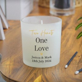 (image for) Personalised Black & Gold Free Text Frosted Candle