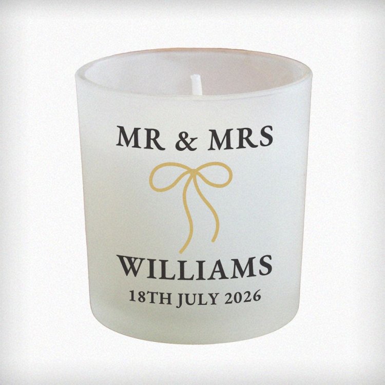 Modal Additional Images for Personalised Black & Gold Bow Frosted Candle