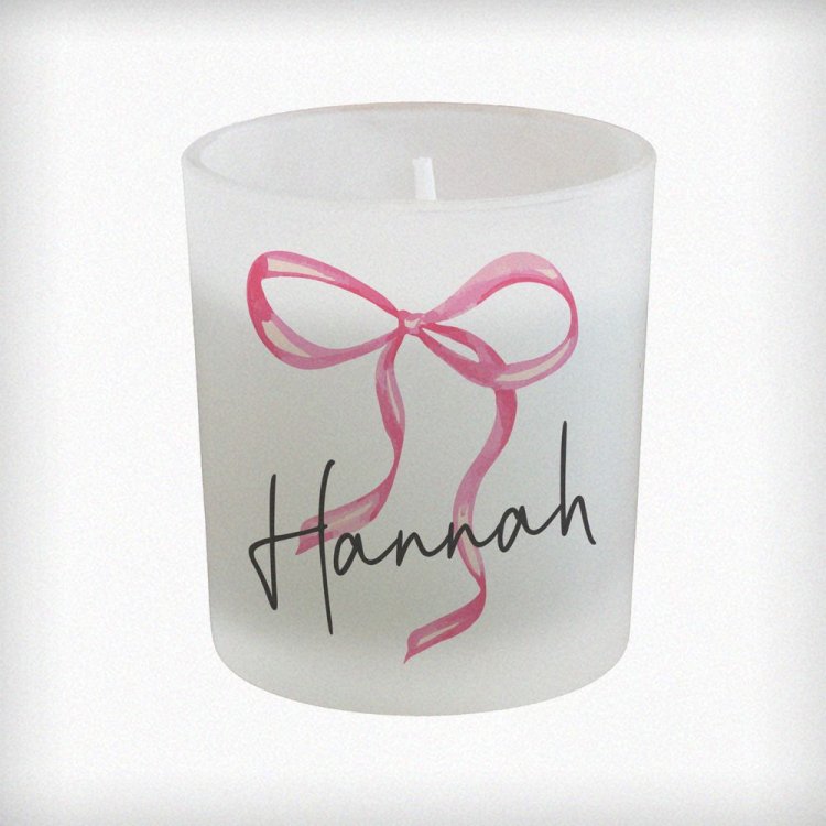 Modal Additional Images for Personalised Pink Bow Candle Jar