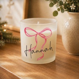 (image for) Personalised Pink Bow Candle Jar
