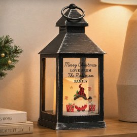 (image for) Personalised Christmas Gonk Black LED Lantern