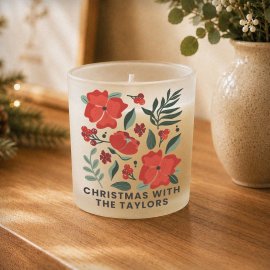 (image for) Personalised Poinsettia Candle Jar