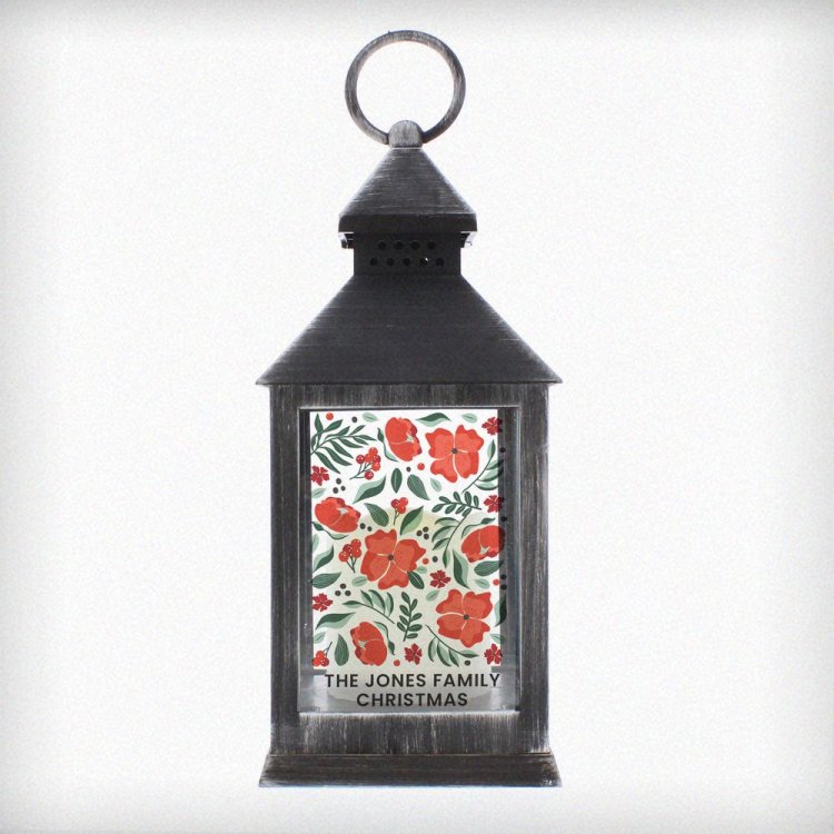 Modal Additional Images for Personalised Poinsettia Black LED Lantern