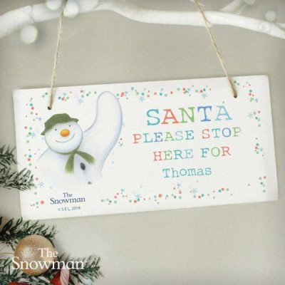 (image for) Personalised The Snowman Let it Snow Santa Stop Here Wooden Sign