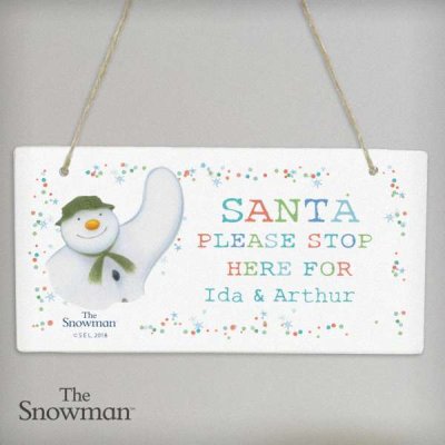 (image for) Personalised The Snowman Let it Snow Santa Stop Here Wooden Sign