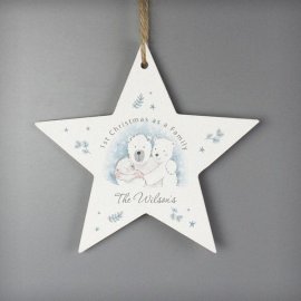 (image for) Personalised 1st Christmas as a Family Wooden Star Decoration