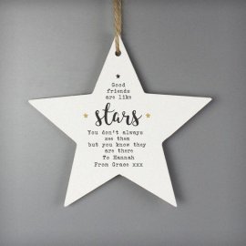 (image for) Personalised Good Friends Wooden Star Decoration