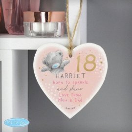 (image for) Personalised Me To You Sparkle & Shine Birthday Wooden Heart Decoration
