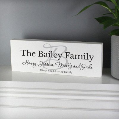 (image for) Personalised Family Wooden Block Sign