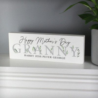 (image for) Personalised Botanical Wooden Block Sign