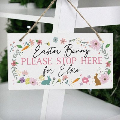 (image for) Personalised Easter Springtime Wooden Sign