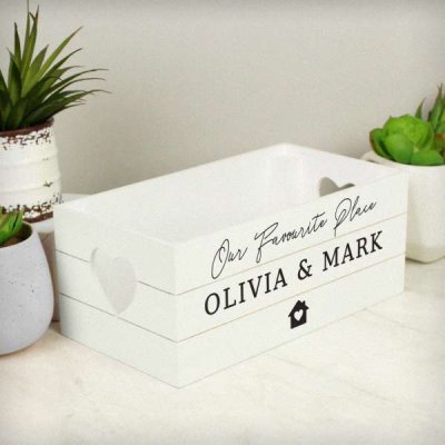 (image for) Personalised Home White Wooden Crate