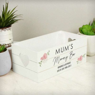 (image for) Personalised Abstract Rose White Wooden Crate