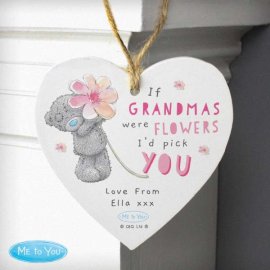 (image for) Personalised Me To You If... Were Flowers Wooden Heart Decoration