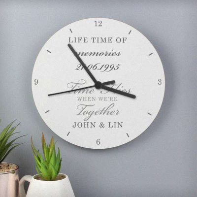 (image for) Personalised Anniversary Wooden Clock