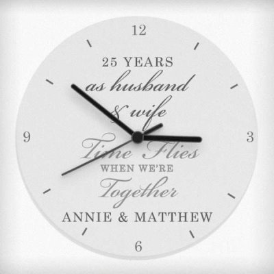 (image for) Personalised Anniversary Wooden Clock