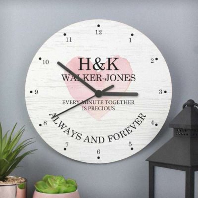 (image for) Personalised Couples Wooden Clock