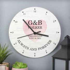 (image for) Personalised Couples Wooden Clock