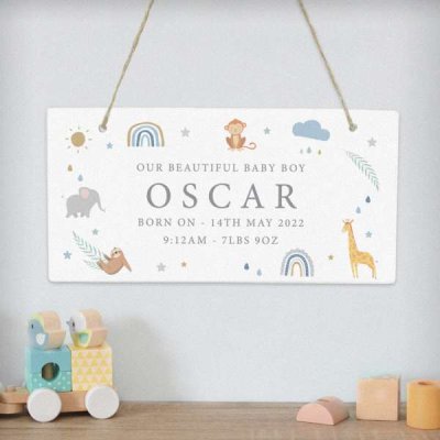 (image for) Personalised Safari Animals Wooden Sign