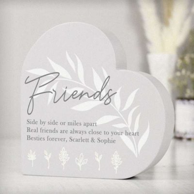 (image for) Personalised Leaf Decor Free Standing Heart Ornament