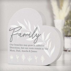 (image for) Personalised Leaf Decor Free Standing Heart Ornament