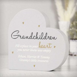(image for) Personalised Grandchildren Free Standing Heart Ornament