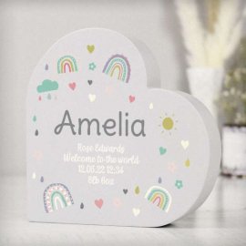 (image for) Personalised Rainbow Free Standing Heart ornament