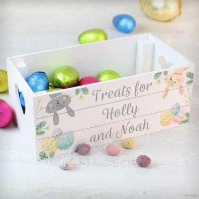 (image for) Personalised Easter White Wooden Crate