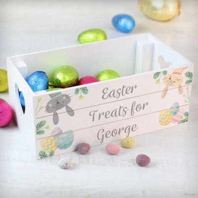 (image for) Personalised Easter White Wooden Crate