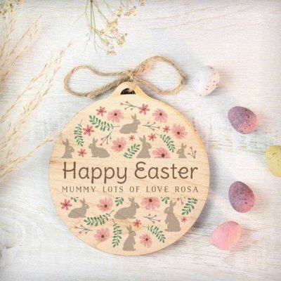 (image for) Personalised Easter Round Wooden Decoration