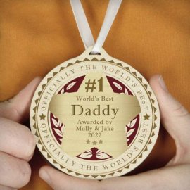(image for) Personalised Number 1 Round Wooden Medal