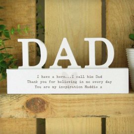 (image for) Personalised Free Text Heart Wooden Dad Ornament
