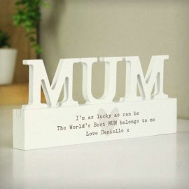 (image for) Personalised Free Text Heart Wooden Mum Ornament
