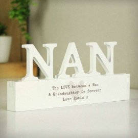 (image for) Personalised Free Text Heart Wooden Nan Ornament