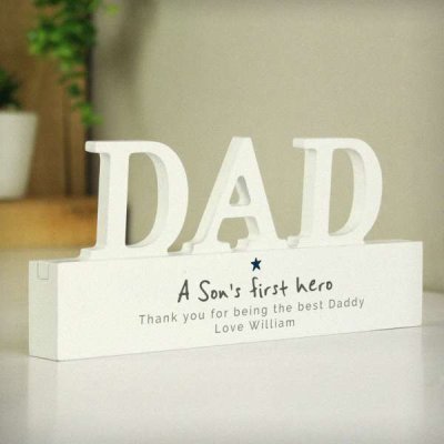 (image for) Personalised A Sons First Hero Wooden Dad Ornament