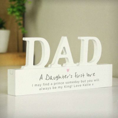 (image for) Personalised A Daughters First Love Wooden Dad Ornament
