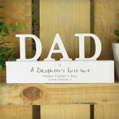 (image for) Personalised A Daughters First Love Wooden Dad Ornament