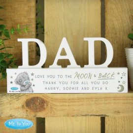 (image for) Personalised Me To You Moon and Back Wooden Dad Ornament