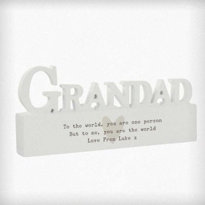 (image for) Personalised Free Text Heart Wooden Grandad Ornament