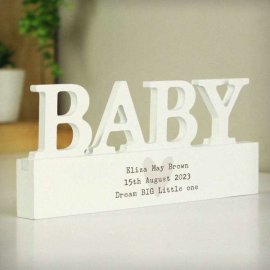 (image for) Personalised Free Text Heart Wooden Baby Ornament
