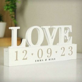 (image for) Personalised Big Date Wooden Love Ornament