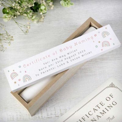 (image for) Personalised Rainbow Wooden Certificate Holder