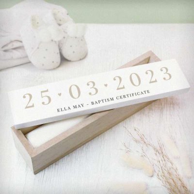 (image for) Personalised Big Date Wooden Certificate Holder