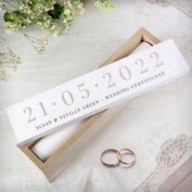 (image for) Personalised Big Date Wooden Certificate Holder